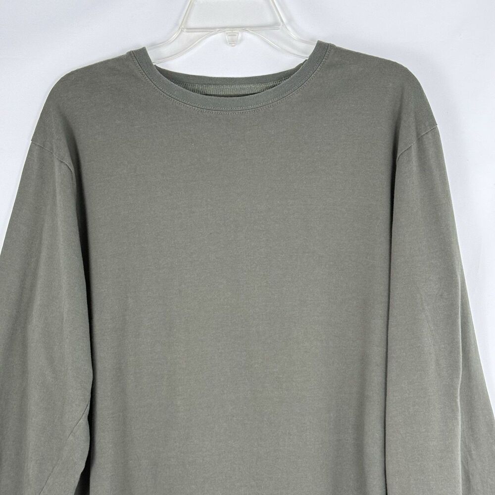 Woolrich Cotton Sweater  Mens Size M Long Sleeve Green V Neck - Picture 3 of 11
